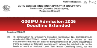 GGSIPU Extends Admission 2026 Deadline till April 30; Apply Now